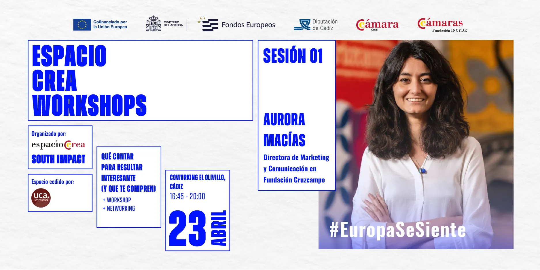 Espacio Crea, ayudas del IFEF y Depósitos de Tabaco marcan abril en Cádiz